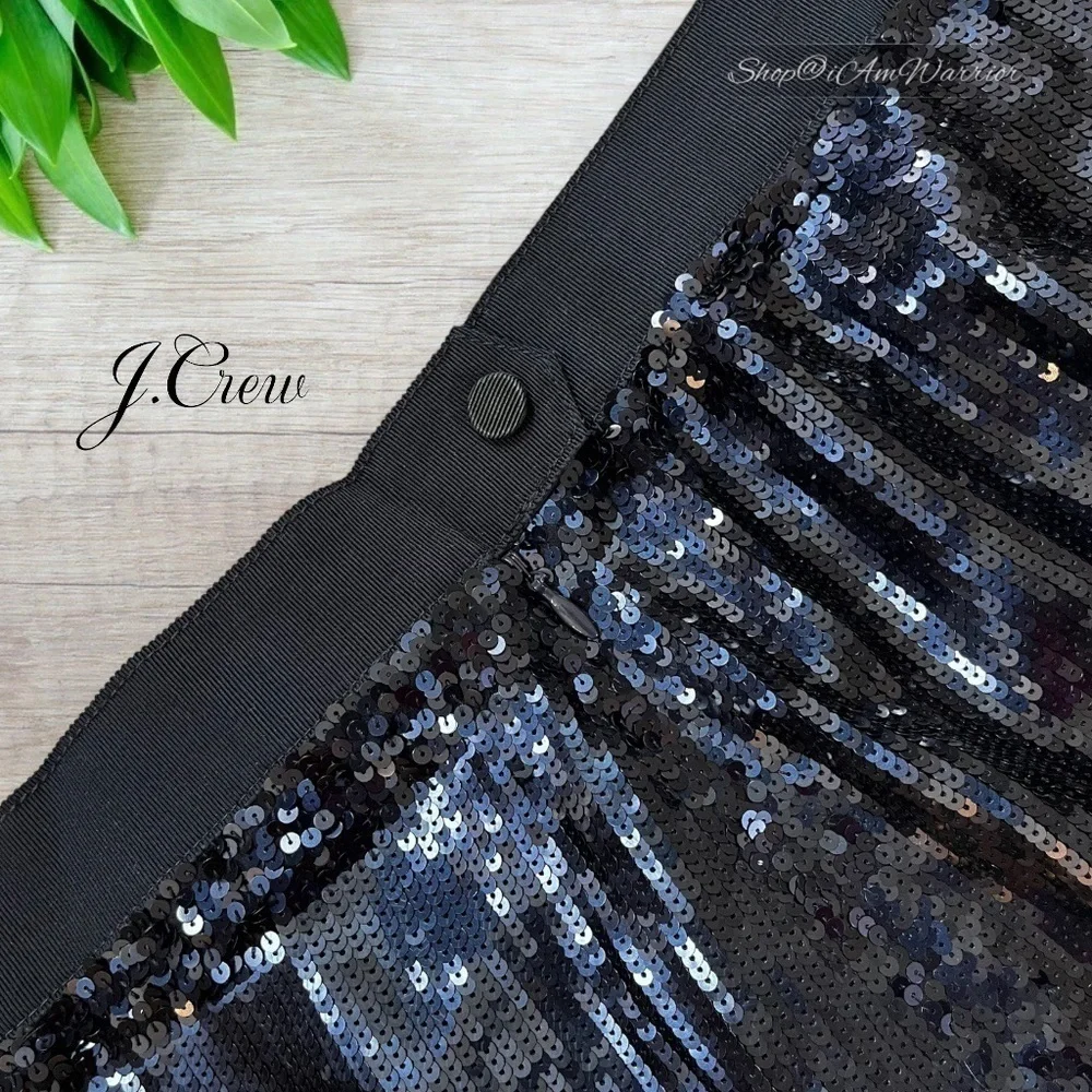 J.Crew Collection silk midnight navy glitterati sequin mini skirt *iamwarrior